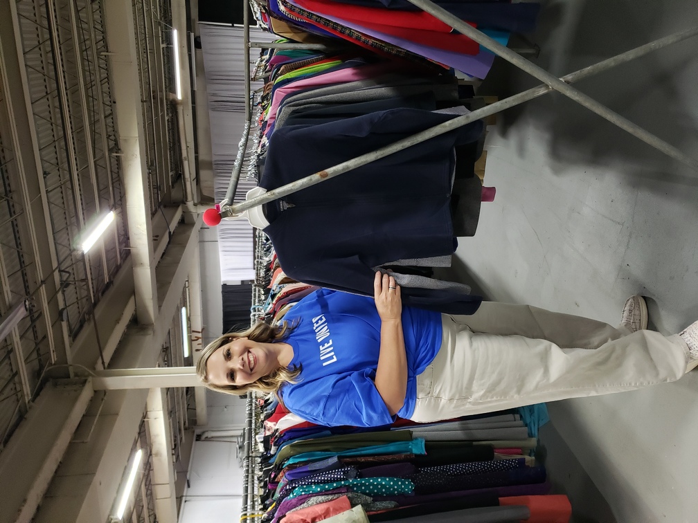 Carter Bank & Trust Volunteers assisting with clothing organization at Henry County Food Pantry's Community Clothing Closet