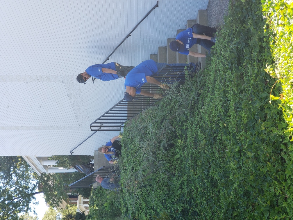 Eastman Chemical Volunteers Assisting with sprucing up the landscape at Piedmont Arts